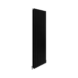 Paneelheizkörper in mattem Schwarz, 1600mm x 560mm, mit schlanken vertikalen Lamellen und modernem Design, ideal für stilvolle Heizlösungen
