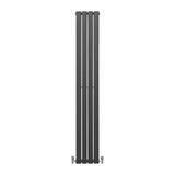 Hochformatiger Paneelheizkörper in Anthrazit Grau, 1800mm x 280mm, mit glatter Oberfläche und modernen, schlanken Linien für stilvolle Wärme