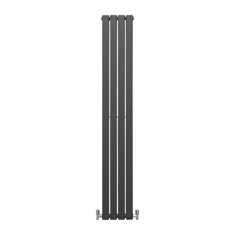 Hochformatiger Paneelheizkörper in Anthrazit Grau, 1800mm x 280mm, mit glatter Oberfläche und modernen, schlanken Linien für stilvolle Wärme