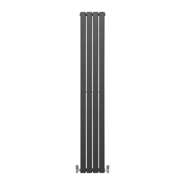 Hochformatiger Paneelheizkörper in Anthrazit Grau, 1800mm x 280mm, mit glatter Oberfläche und modernen, schlanken Linien für stilvolle Wärme