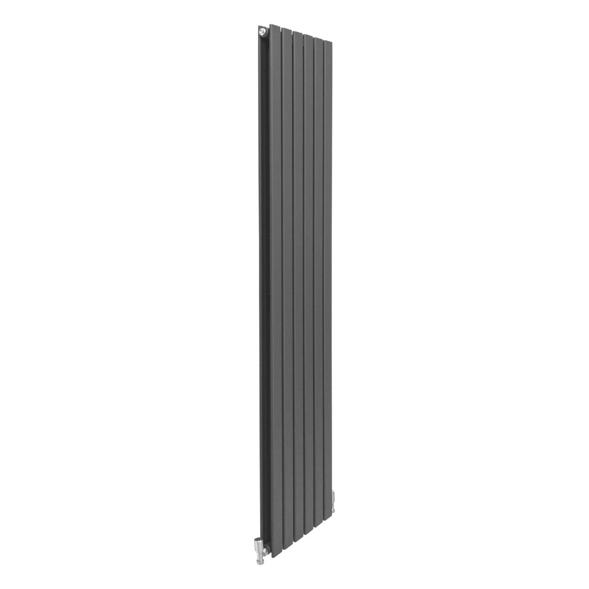 Eleganter anthrazitgrauer Paneelheizkörper mit schlankem Design, 1800 mm hoch und 420 mm breit, ideal für moderne Wohnräume und effiziente Wärmeverteilung