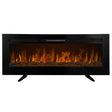 Eleganter, schwarzer Einbau Elektrokamin mit realistischer Flammenanzeige und Holzscheit-Dekor, ideal für moderne Wohnräume und gemütliche Atmosphäre