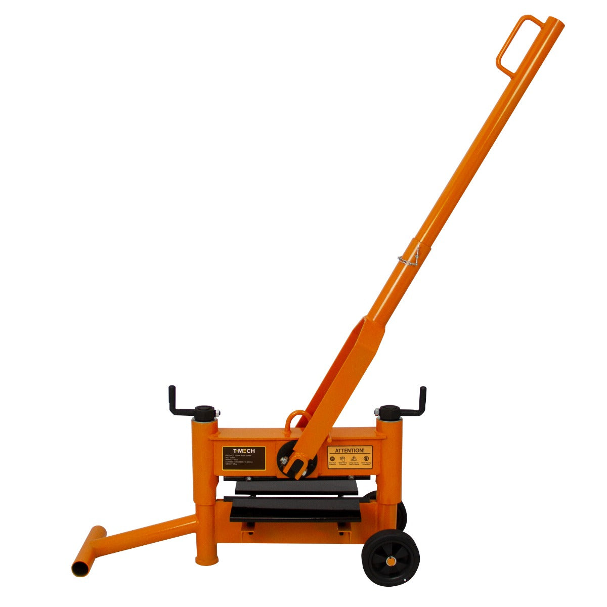 Robuster T-Mech 330mm Steinknacker in leuchtendem Orange mit langen Griffen, stabilen Rädern und einer soliden Metallkonstruktion für präzises Steintrennen