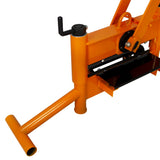 Der T-Mech 330mm Steinknacker in leuchtendem Orange, mit robustem Metallrahmen, einem stabilen Hebel und einer glatten, schwarzen Ablagefläche für präzises Arbeiten