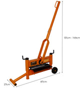 T-Mech 430mm Steinknacker in leuchtendem Orange, mit langem Griff, stabiler Basis und Rädern für einfache Handhabung, ideal zum Schneiden von Steinen