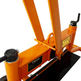 Der T-Mech 430mm Steinknacker in leuchtendem Orange, mit robusten Metallteilen, zeigt die hydraulische Presse und die scharfe Schneidekante für präzises Steintrennen
