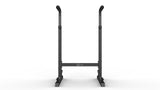 Schwarze Parallettes XL Dip-Barren mit stabilen, verstellbaren Stangen und rutschfesten Gummifüßen für sicheren Halt und optimale Trainingsbedingungen