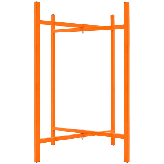 Leuchtend orangefarbener, stabiler Metallrahmen mit quadratischer Form, ideal für Regale oder als Unterstützung in Werkstätten