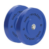 Blaues 20 kg Gummigewicht-Set von Body Revolution, mit klarer Beschriftung und glatter, strapazierfähiger Oberfläche für effektives Training