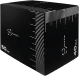 Schwarze Plyo Box mit Maßstab, 50 cm hoch und 40 cm breit, aus strapazierfähigem Material, ideal für Fitness-Training und Plyometrie