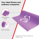 Lila Yogamatte aus hochwertigem Schaumstoff, rutschfest mit strukturiertem Griff, ideal für Fitness, Studio und Outdoor-Aktivitäten
