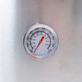 Thermometer mit klarer Skala aus Edelstahl, zeigt Temperaturen bis 900 Grad Celsius für den Premium Outdoor-Pizzaofen an
