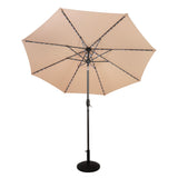 LED-Kipp-Sonnenschirm 2,7m mit Ständer - Beige