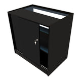 Schwarzes Andromeda LED Verkaufstheken-Set LM60 + C900 mit glatter Oberfläche, abschließbarem Schrank und beleuchtetem Innenraum, ideal für Verkaufsräume