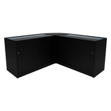 Schwarzes Triton LED Verkaufstheken-Set mit zwei Glastüren, modernem Design und glatten Oberflächen, ideal für Verkaufsräume und Ausstellungen