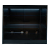 Schwarzes Apollo LED Verkaufstheken-Set mit zwei Regalen, beleuchtet, aus hochwertigem Material, modern und elegant, ideal für Verkaufsräume