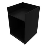 Schwarzes LED-Verkaufstheken-Set mit zwei Modulen, modern und minimalistisch, bietet eine glatte, matte Oberfläche und klare Linien