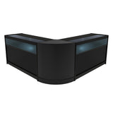 Schwarzes Iris LED Verkaufstheken-Set CM60 + B1500, modernes Design mit glatten Oberflächen und integrierter Beleuchtung für ansprechende Präsentation
