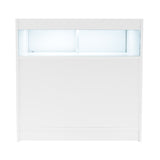 Weißes Luna LED Verkaufstheken-Set mit zwei Einheiten, glatte Oberfläche, integrierte Beleuchtung und modernes, minimalistisches Design