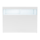 Weißes Verkaufstheken-Set mit LED-Beleuchtung, glatte Oberfläche, modernes Design, ideal für Einzelhandel und Ausstellungen