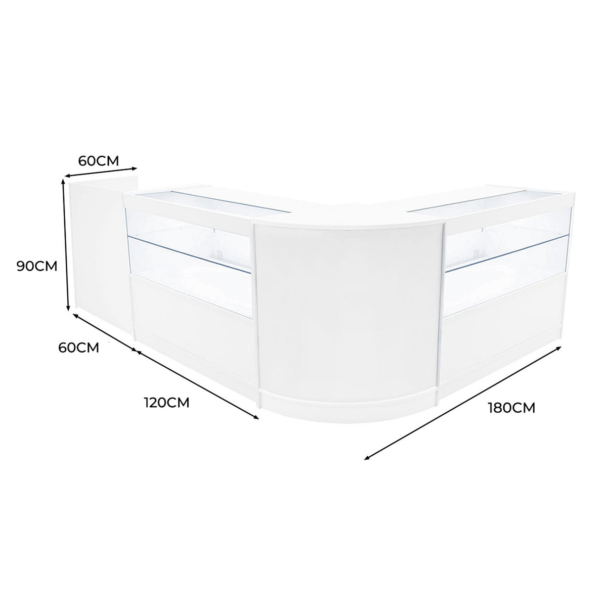 Phoenix LED Verkaufstheken-Set CM60 + C1200 (2 Stück)+ TB60 – Weiß - view 3