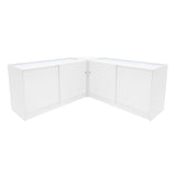 Elegantes, weißes Adonis LED Ladentheke Set mit glatten Oberflächen, integrierter Beleuchtung und modernen Schiebetüren, ideal für Verkaufsräume