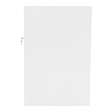 Weißer, glatter Verkaufstresen mit LED-Beleuchtung, modernem Design und einem eleganten, minimalistischen Look, ideal für Verkaufsräume