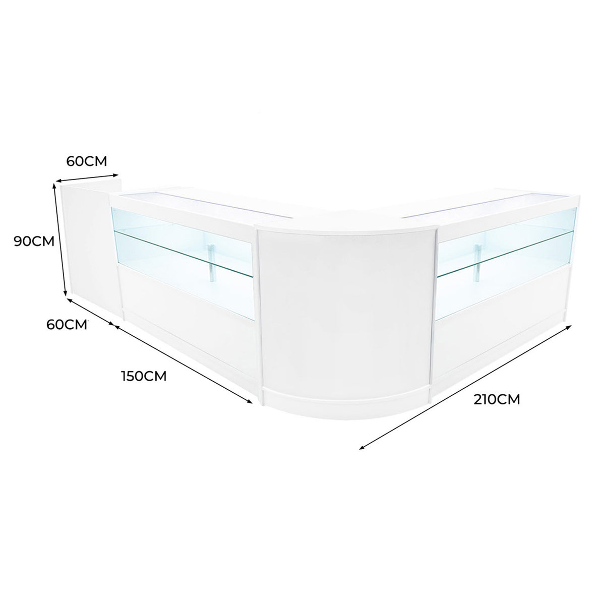 Phoenix LED Verkaufstheken-Set CM60 + C1500 (2 Stück)+ TB60 – Weiß