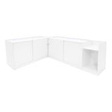Weißes Europa LED Verkaufstheken-Set mit glatten Oberflächen, eleganten Linien und integrierter Beleuchtung für moderne Verkaufsräume
