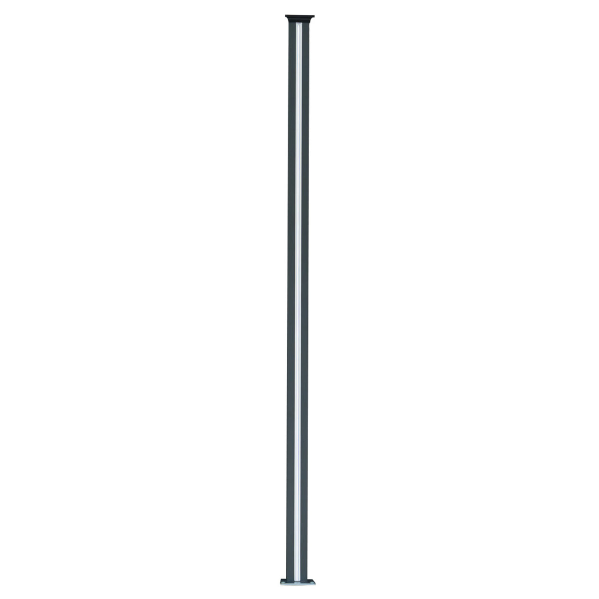 Brauner WPC Sichtschutzzaun mit sechs LED Zaunpfosten, schlankes Design, glatte Oberfläche, ideal für Garten- und Terrassengestaltung