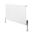Gliederheizkörper in Weiß mit TRV Chromventilen, 600mm x 1020mm, schlankes Design, glatte Oberfläche und moderne, elegante Linienführung