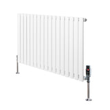 Gliederheizkörper in Weiß mit TRV Chromventilen, 600mm x 1020mm, schlankes Design, glatte Oberfläche und moderne, elegante Linienführung