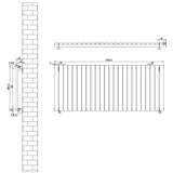 Gliederheizkörper in Anthrazitgrau mit TRV Chromventilen, Maße 600mm x 1440mm, zeigt klare Linien und moderne, elegante Formgebung