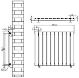 Flachheizkörper in Weiß, 600mm x 700mm, mit schlankem Design und vertikalen Lamellen, ideal für moderne Innenräume und effiziente Wärmeverteilung