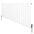 Flachheizkörper in Weiß, 600mm x 1400mm, mit vertikalen Lamellen und modernen Ventilen, ideal für effiziente Raumheizung und stilvolle Einrichtung