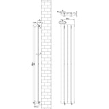 Flachheizkörper in Weiß, 1600mm x 280mm, mit klaren Linien und modernem Design, ideal für effiziente Raumheizung und stilvolle Innenräume