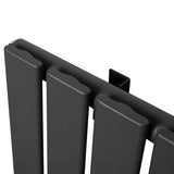 Flachheizkörper in Anthrazitgrau, 1800mm x 420mm, mit glatten, modernen Lamellen und robustem Metallmaterial für effiziente Wärmeabgabe