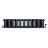 Röhrenheizkörper 4 Säulen mit TRV Chromventile – 300mm x 1370mm – Anthrazitgrau
