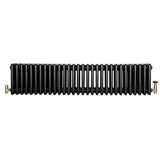 Röhrenheizkörper 4 Säulen mit TRV Chromventile – 300mm x 1370mm – Schwarz