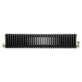 Röhrenheizkörper 4 Säulen mit TRV Chromventile – 300mm x 1505mm – Schwarz