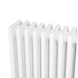 Röhrenheizkörper 4 Säulen mit TRV Chromventile – 600mm x 425mm – Weiß