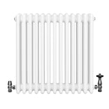 Röhrenheizkörper 4 Säulen mit TRV Chromventile – 600mm x 605mm – Weiß - view 4