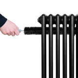 Röhrenheizkörper 4 Säulen mit TRV Chromventile – 600mm x 605mm – Schwarz