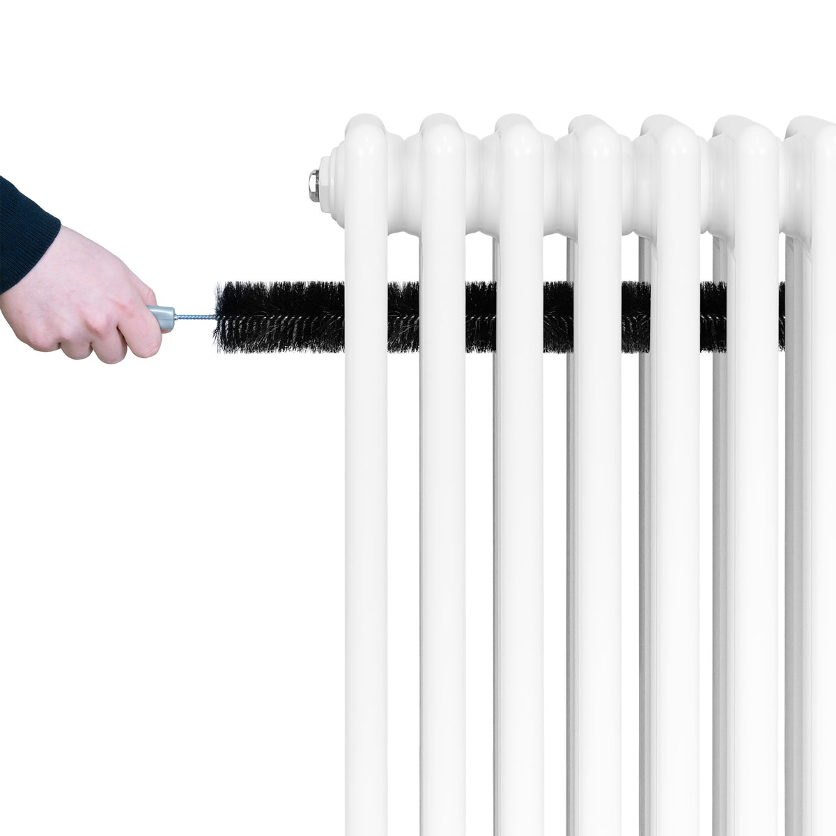 Röhrenheizkörper 4 Säulen mit TRV Chromventile – 600mm x 785mm – Weiß - view 6