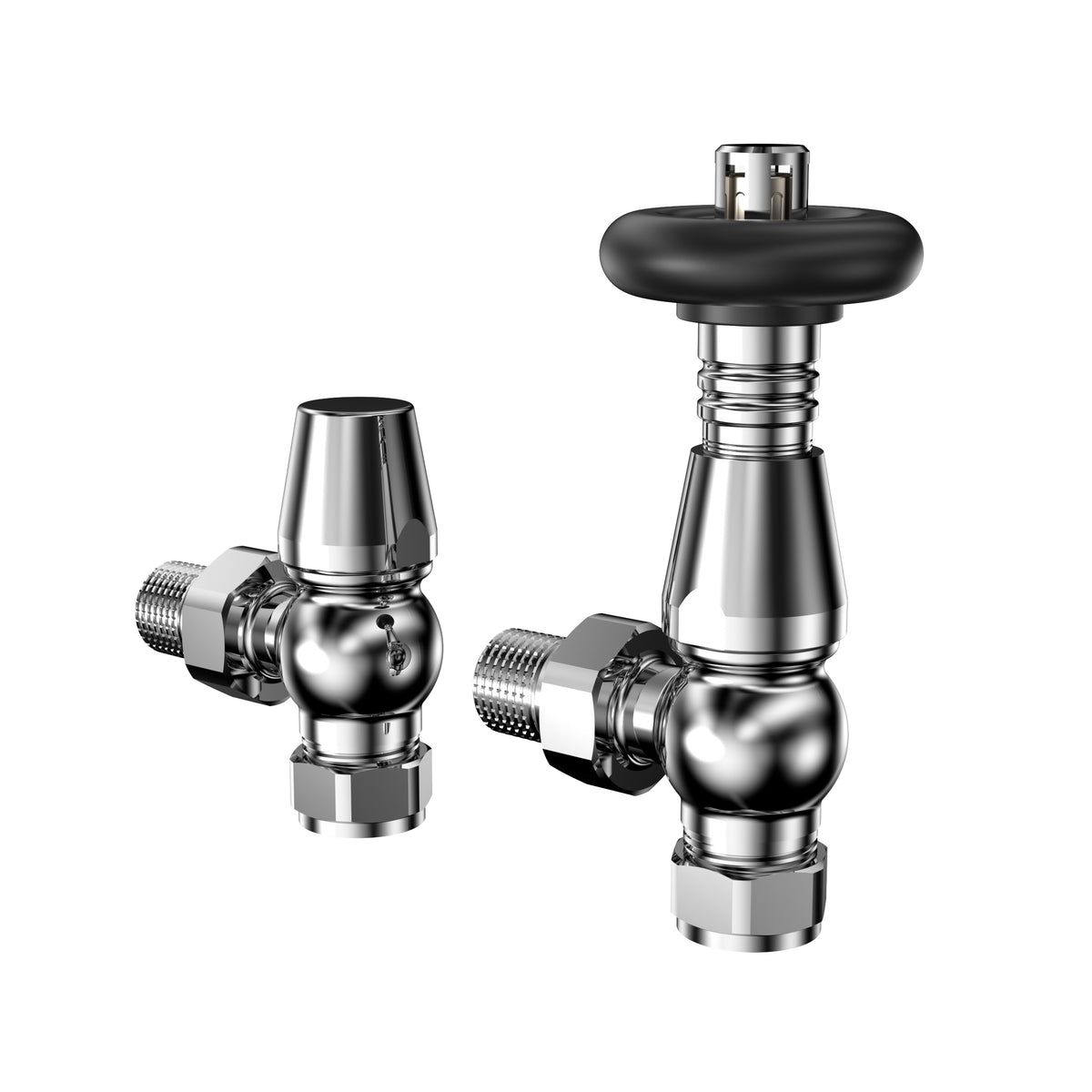 Röhrenheizkörper 4 Säulen mit TRV Chromventile – 600mm x 785mm – Weiß - view 7