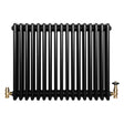Röhrenheizkörper 4 Säulen mit TRV Chromventile – 600mm x 785mm – Schwarz