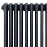 Röhrenheizkörper 4 Säulen mit TRV Chromventile – 600mm x 1010mm – Anthrazitgrau
