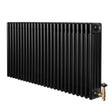 Röhrenheizkörper 4 Säulen mit TRV Chromventile – 600mm x 1190mm – Schwarz