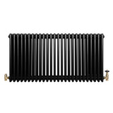 Röhrenheizkörper 4 Säulen mit TRV Chromventile – 600mm x 1190mm – Schwarz - view 4