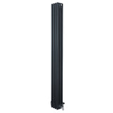 Röhrenheizkörper 4 Säulen mit TRV Chromventile – 1800mm x 200mm – Anthrazitgrau